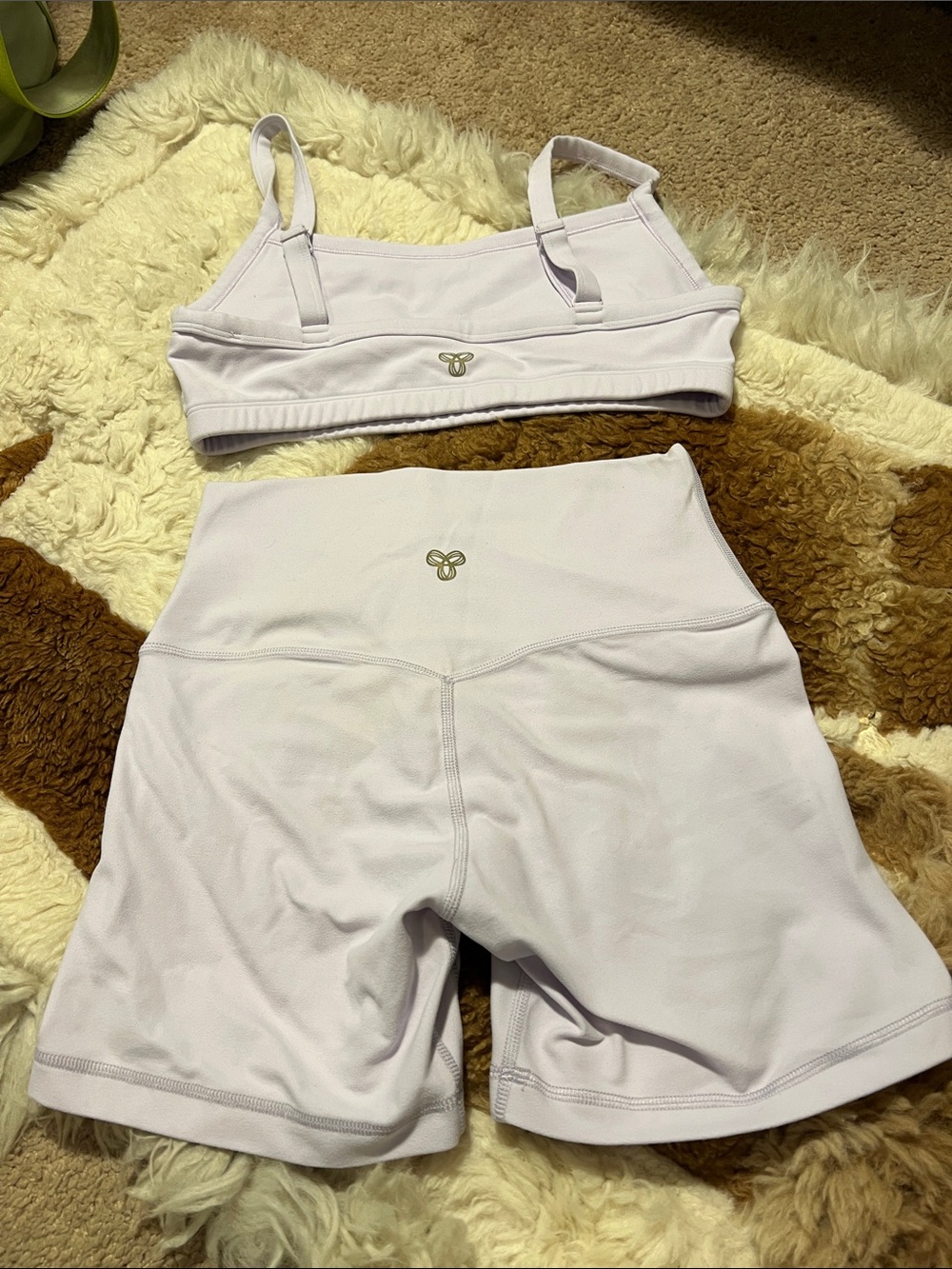 Aritzia Golden Butter Sports Bra and Biker Short